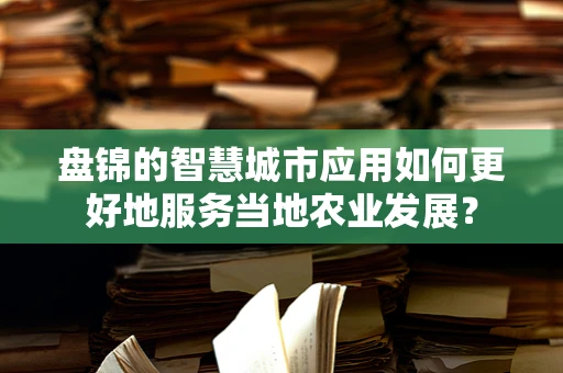 盘锦的智慧城市应用如何更好地服务当地农业发展？