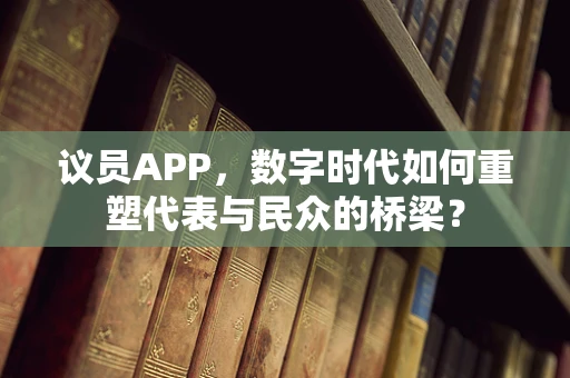 议员APP，数字时代如何重塑代表与民众的桥梁？