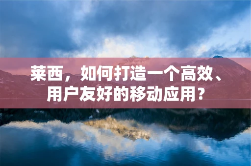 莱西，如何打造一个高效、用户友好的移动应用？