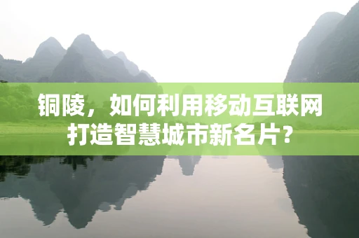 铜陵，如何利用移动互联网打造智慧城市新名片？