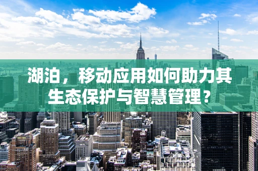 湖泊，移动应用如何助力其生态保护与智慧管理？