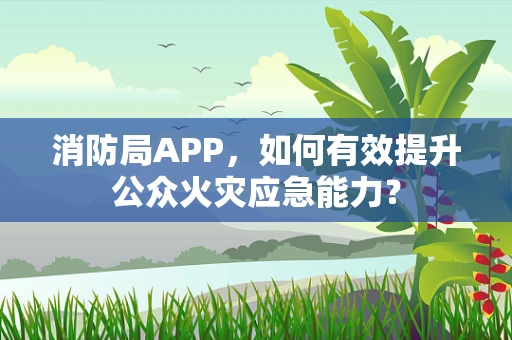 消防局APP，如何有效提升公众火灾应急能力？