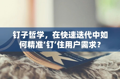 钉子哲学，在快速迭代中如何精准‘钉’住用户需求？