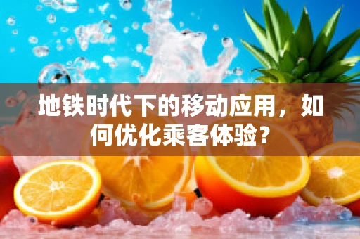 地铁时代下的移动应用，如何优化乘客体验？