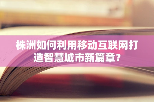 株洲如何利用移动互联网打造智慧城市新篇章？