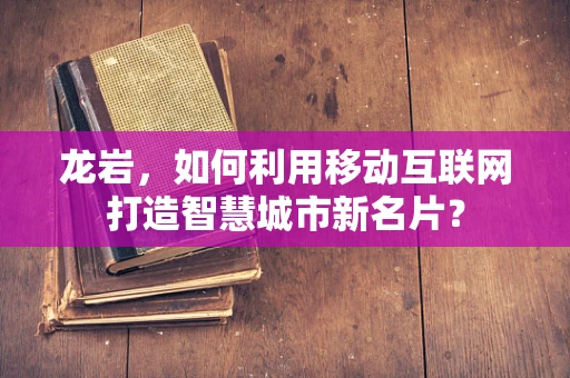 龙岩，如何利用移动互联网打造智慧城市新名片？