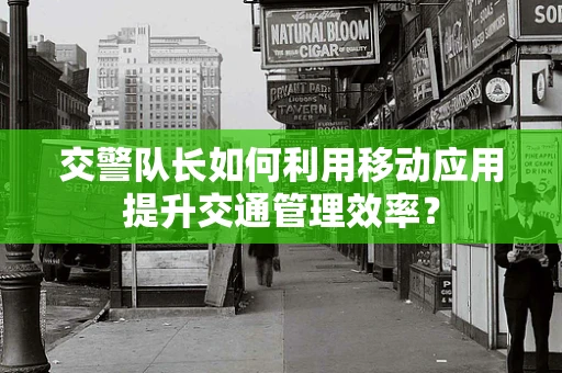 交警队长如何利用移动应用提升交通管理效率？