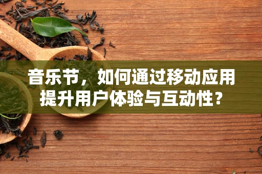 音乐节，如何通过移动应用提升用户体验与互动性？