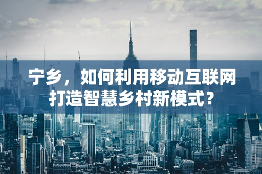 宁乡，如何利用移动互联网打造智慧乡村新模式？