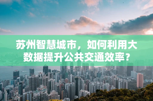 苏州智慧城市，如何利用大数据提升公共交通效率？